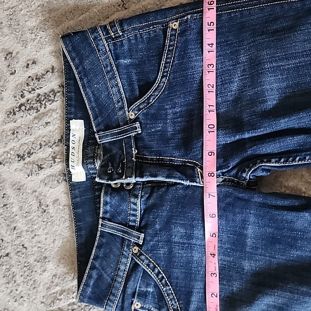 Hudson Y2k Grunge Indie Sleeze Signature Bootcut Flare Dark Wash jeans - Picture 9 of 14